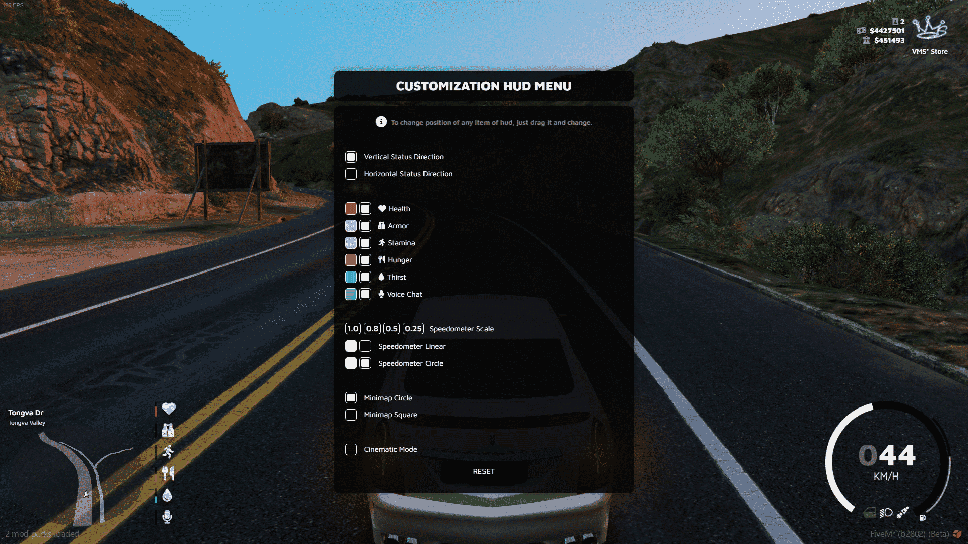Status Hud V55 [ESX/QB]