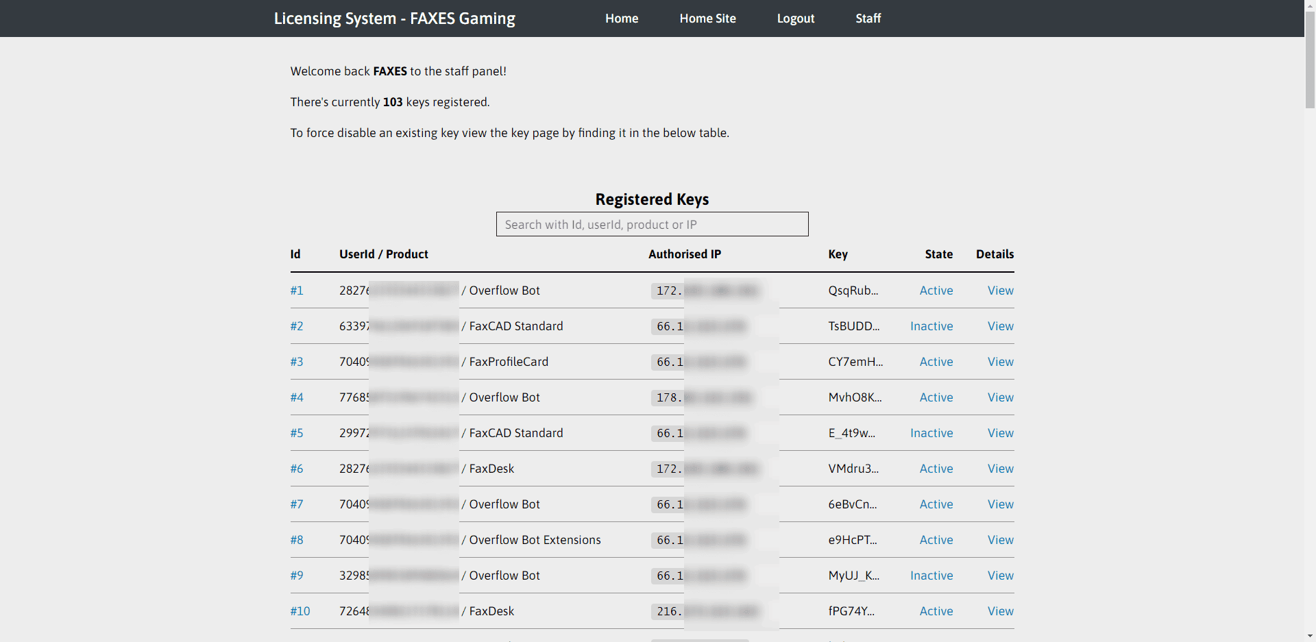 Website Licensing System