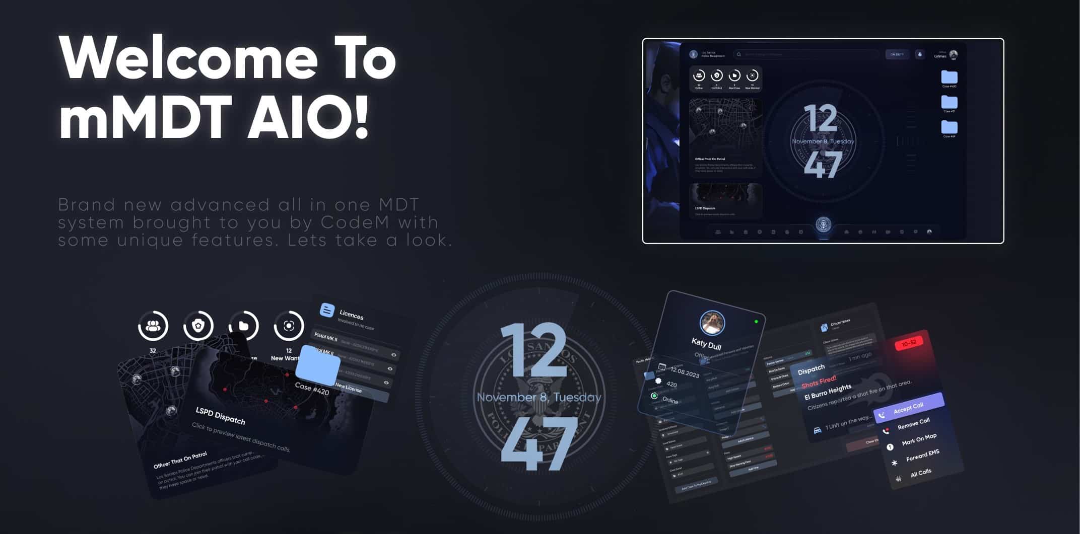 Police MDT System V19 [Mobile Data Terminal][MDT AIO][Dispatch][Evidence][ESX/QB