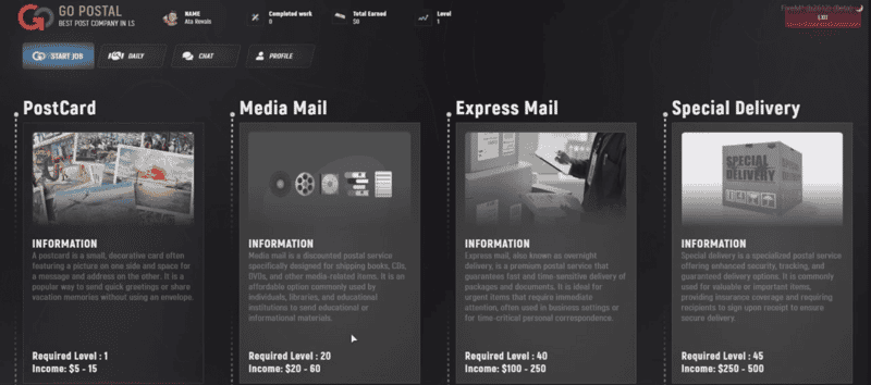 GoPostal Job V2 [ESX/QB]