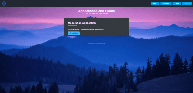 Roleplay Application Forms Website