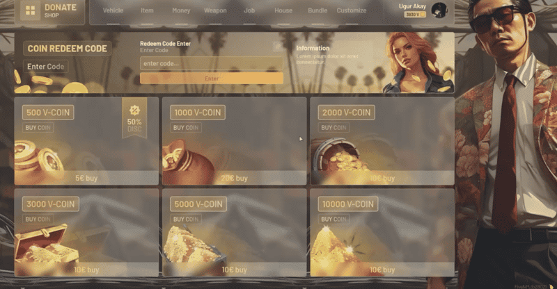 VIP System V6 [Donate System][Coin Shop][ESX/QB]