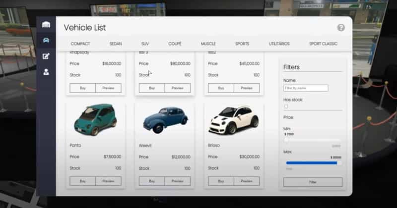 Сістэма VehicleShop V13 + Showroom MLO [CarShop][Дылерскі цэнтр][Пашыраны][Сімулятар][Аўтаномны]