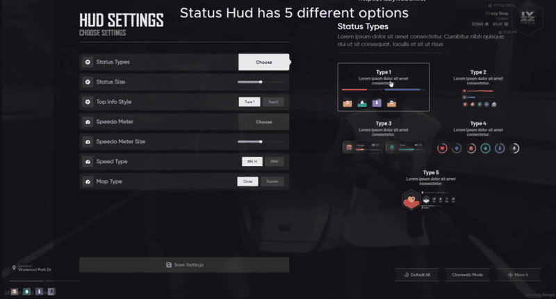 Status HUD V70 [Player Interfaces][ESX/QB]