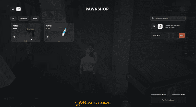 Pawnshop System V1 [Market][Store][ESX/QB]