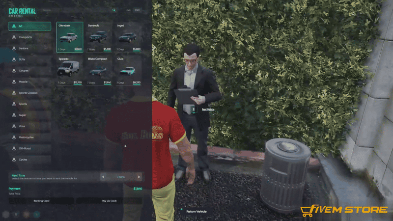 Car Rental System V6 [Rent Vehicle][Vehicle Rental][NoPixel 4.0 Inspired][ESXQB]