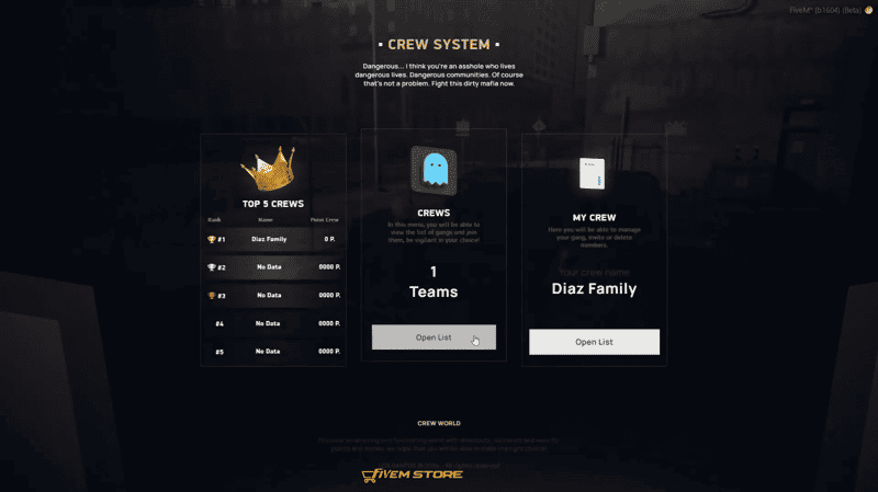 Gangs System V8 [Crew System][Family System][ESX/QB]