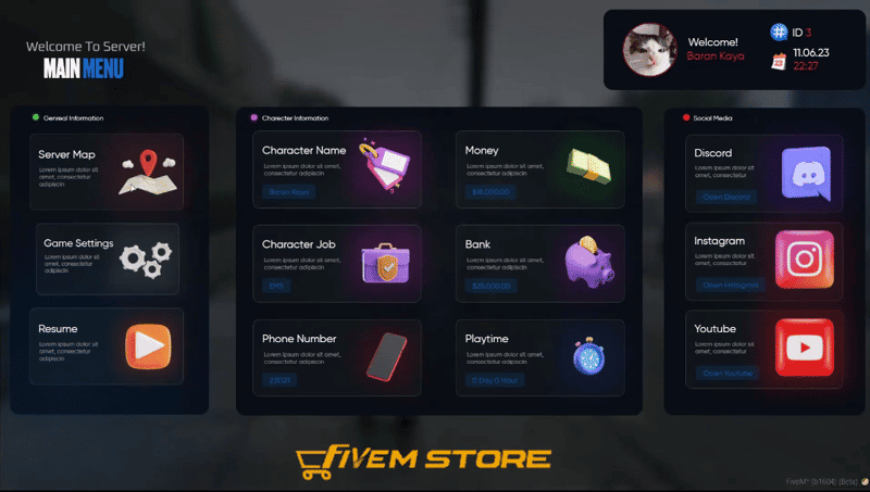 Pause Menu System V8 [Main Menu][ESX/QB]