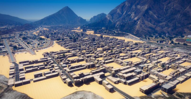 Huge War Torn Arabian City Covering Alamo Sea MLO [Gazna City]