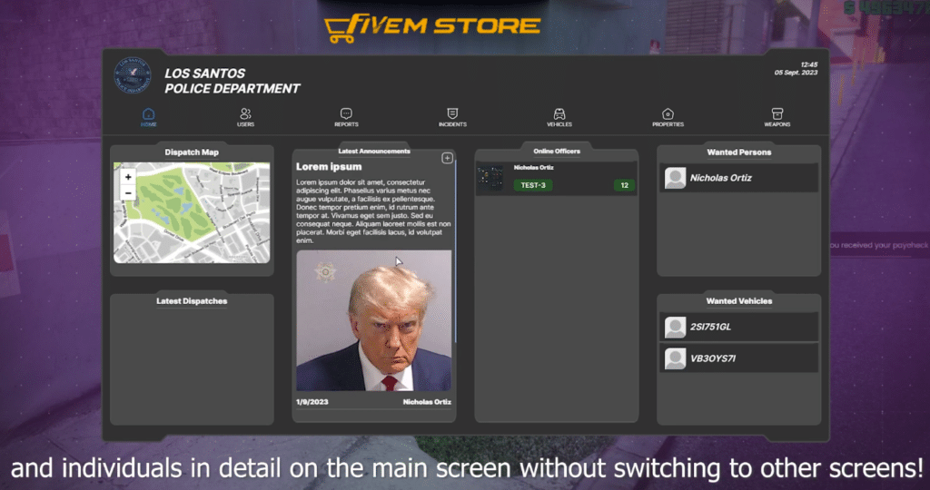 Police MDT System V18 [Mobile Data Terminal][ESX/QB] | FiveM Store