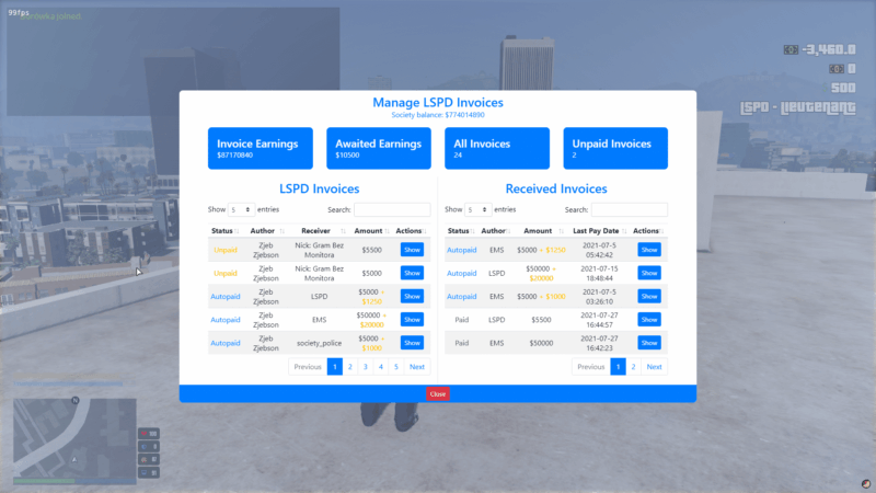 Billing System V2 [Invoice System][ESX]